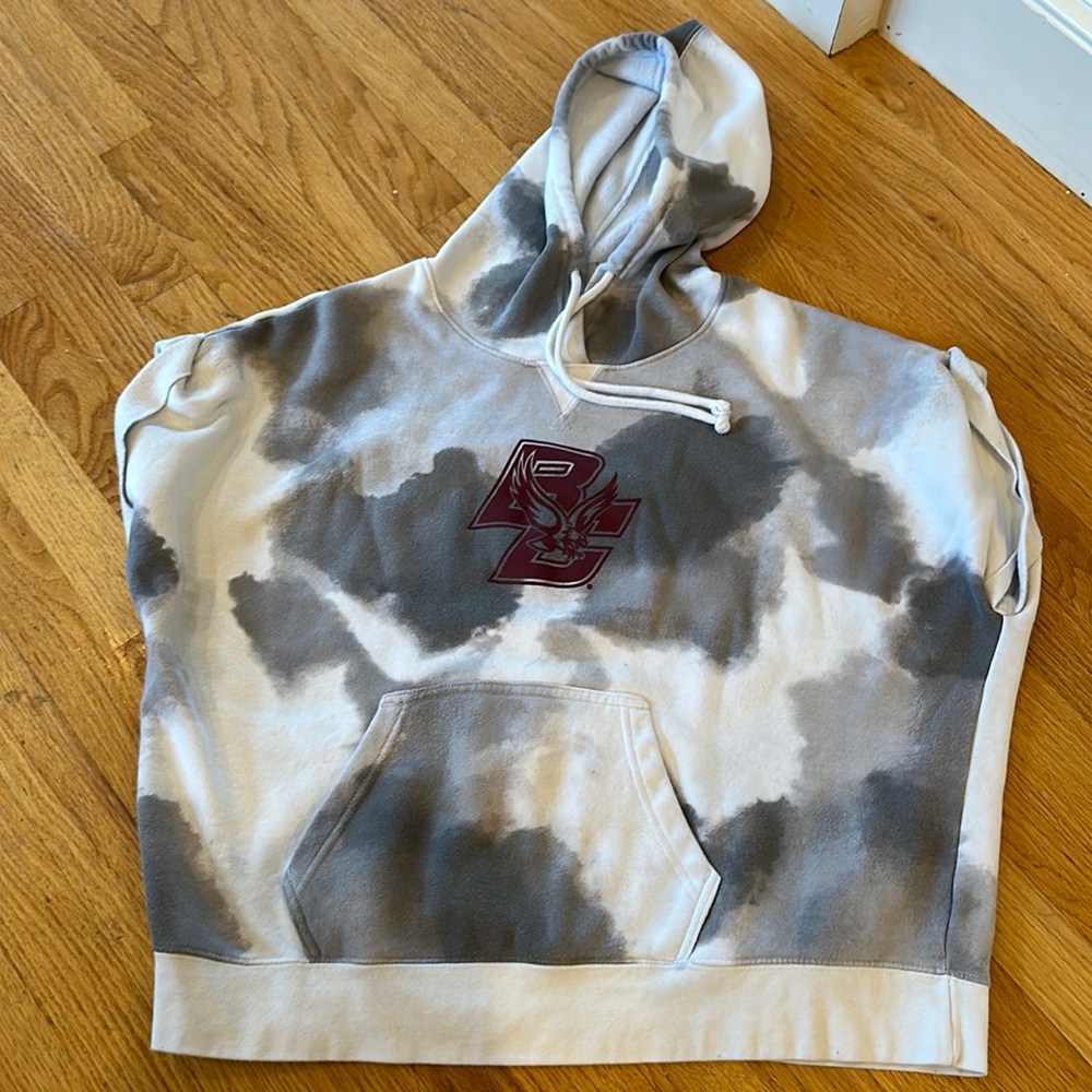 Oversized tie dye BC Boston college champion sweatshirt